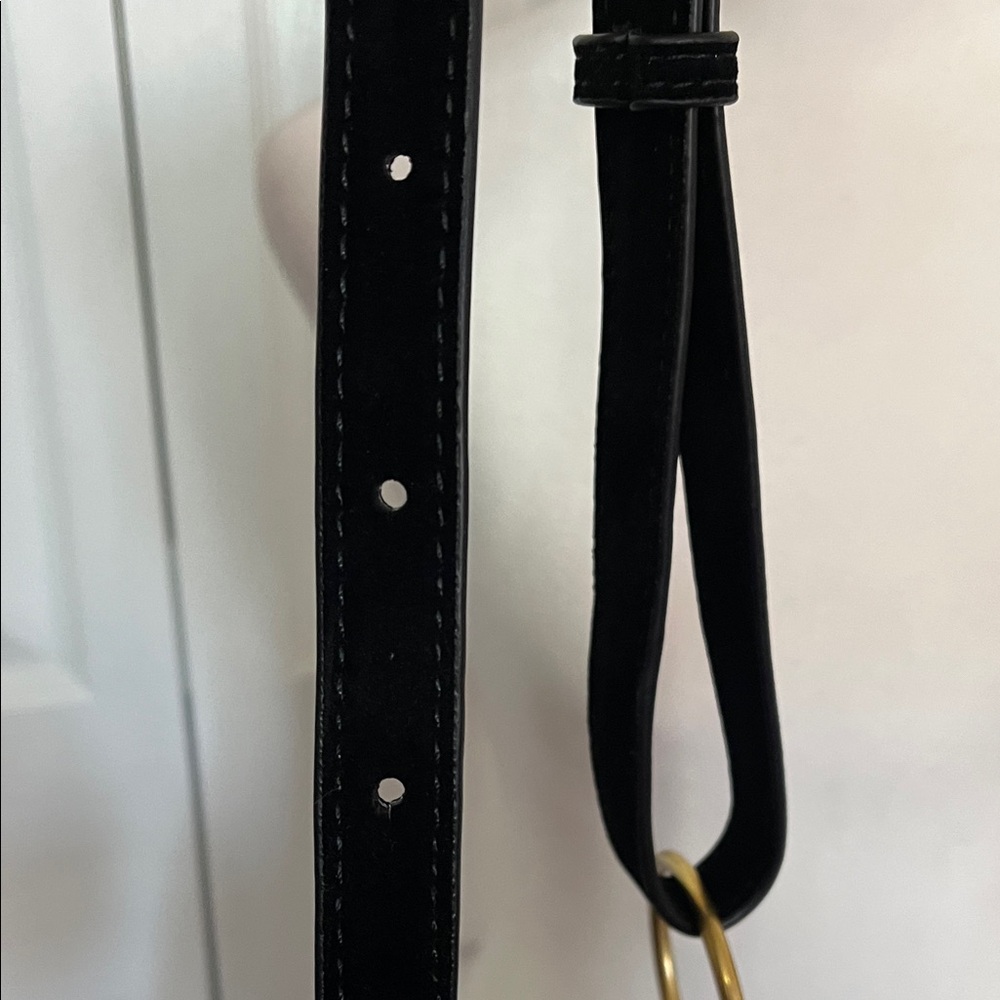 Chic Black Crossbody/Shoulder Bag with Gold Studs - Picture 8 of 9
